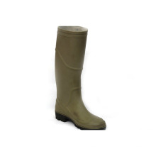 Südamerikanischer Markt PVC Regen Stiefel (flache grüne obere / schwarze Sohle)